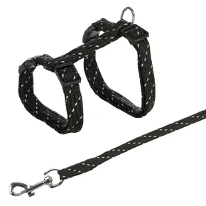 Fényvisszaverő nylon hám cicáknak, nylon 18-35cm/10mm1,3m